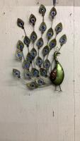 VINTAGE METAL PEACOCK WALL DECOR