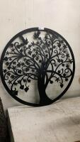 LARGE ROUND "TREE OF LIFE" METAL WALL DECOR