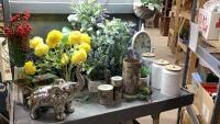 SHELF #11 - ARTIFICIAL PLANTS/FLOWERS/GREENERY, VASES, CANDLE HOLDERS