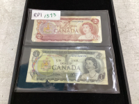 CANADIAN ONE DOLLAR AND TWO DOLLAR BANK NOTES