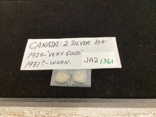 CANADA - 2 SILVER 10 CENT PIECES