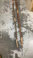 LONG CARVED WOOD SPEARS