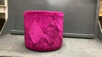 SMALL ROUND PURPLE OTTOMAN