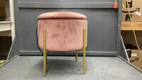 ROUND PINK STORAGE FOOT STOOL