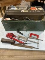 Tool box with plumbing supplies