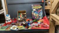 VINTAGE TOYS, SPIDERMAN CANVAS PICTURE, BOOKS
