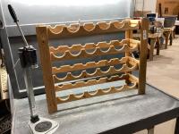 (2) ITEMS CORKER + WOOD WINE RACK