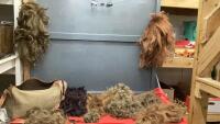 VINTAGE WIGS IN A VINTAGE SAMSONITE OVERNITE BAG