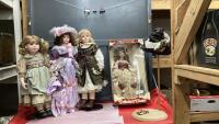 (4) LARGE PORCELAIN DOLLS