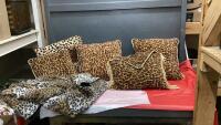 LEOPARD PRINT THROW PILLOWS AND FUZZY BLANKET
