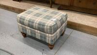 PLAID CUSHIONED OTTOMAN