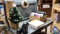24&rdquo; FIBER OPTIC TREE, SPEAKER, FRAMES, MISC ITEMS