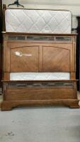 QUEEN HEADBOARD/FOOTBOARD, SIMMONS BEAUTYREST MATTRESS & BOXSPRING