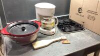 BOX W/COFFEE MAKER, POPCORN POPPER,