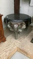 ROUND COFFEE TABLE W/ (3) ELEPHANT HEAD LEGS