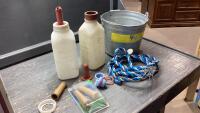 CALF FEED BOTTLES, CALF PAIL AND EXTRA NIPPLES