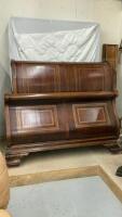 QUEEN SIZE SLEIGH BED FRAME & BOX SPRING (NO MATTRESS)