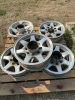 Set of 4+1 aluminum trailer rims