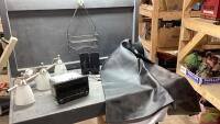 VANITY LIGHT FIXTURE, CAR STEREO, PIECE OF VINYL
