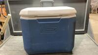 BLUE + WHITE COLEMAN COOLER