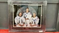 "APOLLO 11" AUTOGRAPHED PHOTO OF NEIL ARMSTRONG, MICHAEL COLLINS & BUZZ ALDRIN