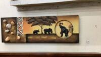 3-D ELEPHANT PICTURE W/ STONE DECOR