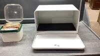 METAL BREAD BOX WITH RECIPE BOX