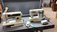 BOX W/ (2) SEWING MACHINES - KENMORE + WHITE