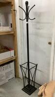 METAL COAT RACK W/ UMBRELLA STAND