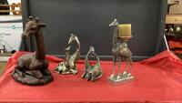 COLLECTION OF GIRAFFE ORNAMENTS - RESIN