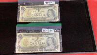 (2) CANADA 1973 $1 BILLS