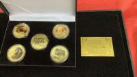 (5) 24K GOLD PLATED EGYPTIAN PHARAOH COINS