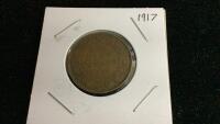 CANADA 1917 LARGE 1 CENT COIN
