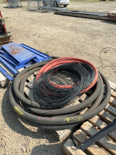 Miscellaneous pallet of hose and wire-DONATION