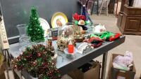(2) BOXES OF CHRISTMAS DECOR, LIGHTS, GARLAND,