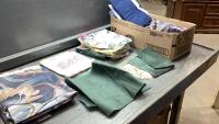 BOX WITH A VARIETY OF FABRIC REMNANTS