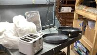 ROASTING PAN, METAL TRAY, TOWEL RACK, SMALL TARP, TOASTER