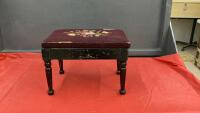 VINTAGE STOOL W/ NEEDLEPOINT TOP