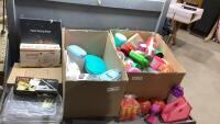 (2) BOXES - PASTA DRYING RACK,POTATO CHIPPER, TUPPERWARE, CUTLERY