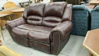 BROWN LOVESEAT RECLINER - MANUAL