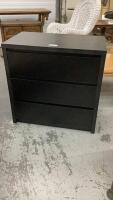 BLACK 3-DRAWER DRESSER