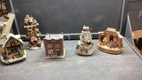 (2) BOXES - CHRISTMAS VILLAGE PIECE, WIND UP MUSICAL ITEM