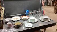 (3)BOXES - LARGE BEER STEINS, DISH SET, MISC MUGS, MISC DISHES