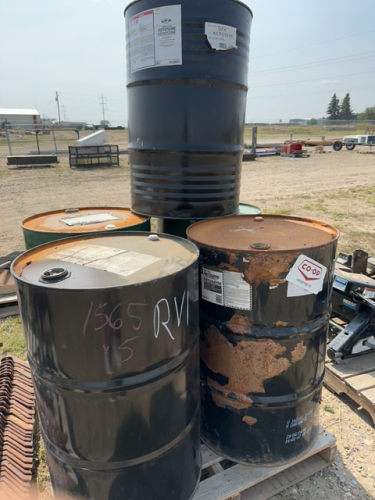 Five steel barrels