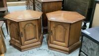 (2) OCTAGON SHAPED END TABLES
