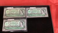 (3) CANADA CENTENNIAL $1 BILLS