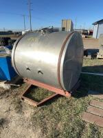 Stainless steel tank on steel frame