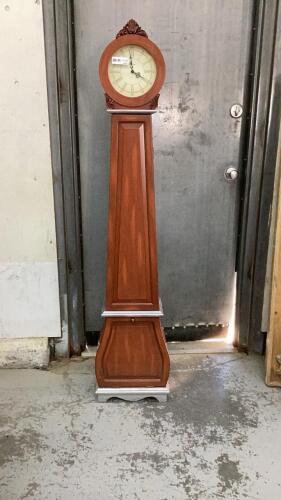 WILLIAMSBURG CHIMING BATTERY CLOCK W/ SHELVES & LOWER COMPARTMENT
