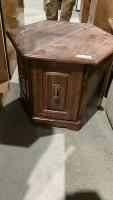 (2) SIX-SIDED END TABLES WITH INSIDE STORAGE