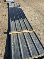 Stack of unused Black steel sheeting